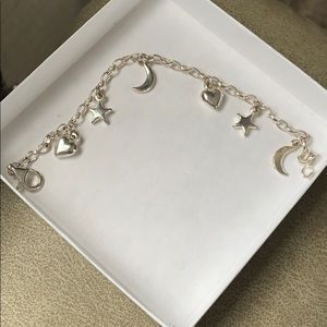 Star moon and heart charm bracelet